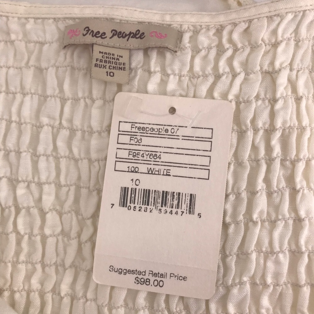 White Linen Sundress by Free People NWT - Picture 4 of 6